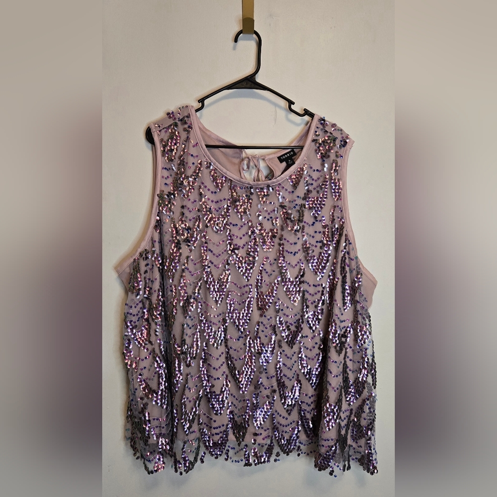 274. TORRID Purple Embellished Sleeveless Blouse
